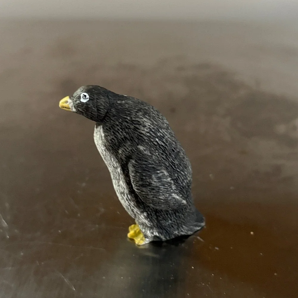 Two Cute Penguin Figurines Small Collectible Animal‎ Toys Yellow Beaks